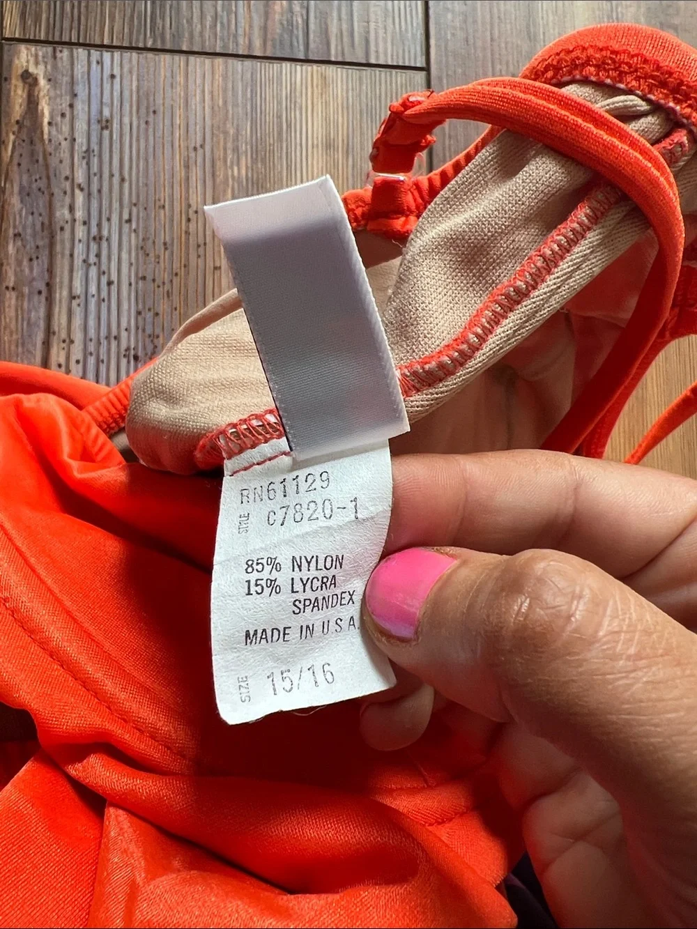 Avon Bright Orange One Piece Swimsuit
